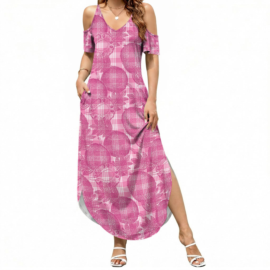 Alaka Hawaii Breadfruit Palaka Motifs Summer Maxi Dress