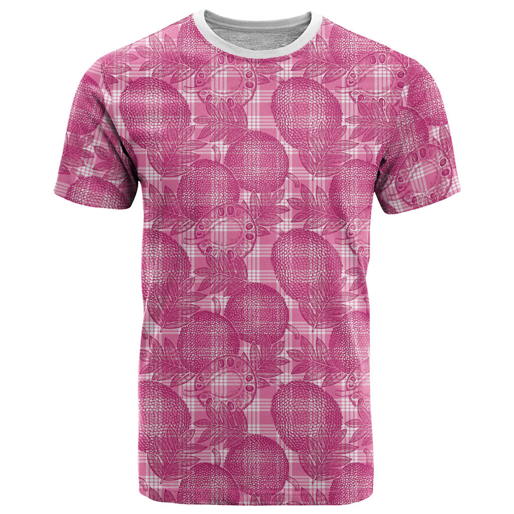 Alaka Hawaii Breadfruit Palaka Motifs T Shirt LT14 Pink - Polynesian Pride