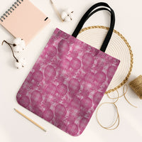 Alaka Hawaii Breadfruit Palaka Motifs Tote Bag LT14 Black Strap One Size Pink - Polynesian Pride