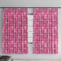 Alaka Hawaii Breadfruit Palaka Motifs Window Curtain LT14 With Hooks Pink - Polynesian Pride
