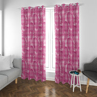 Alaka Hawaii Breadfruit Palaka Motifs Window Curtain LT14 With Grommets Pink - Polynesian Pride