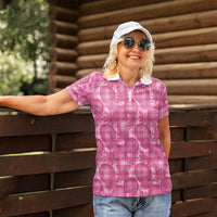 Alaka Hawaii Breadfruit Palaka Motifs Women Polo Shirt LT14 - Polynesian Pride