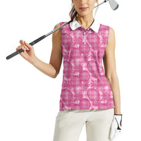 Alaka Hawaii Breadfruit Palaka Motifs Women Sleeveless Polo Shirt LT14 - Polynesian Pride