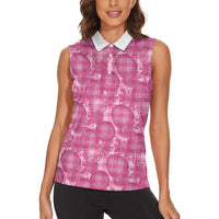 Alaka Hawaii Breadfruit Palaka Motifs Women Sleeveless Polo Shirt LT14 - Polynesian Pride