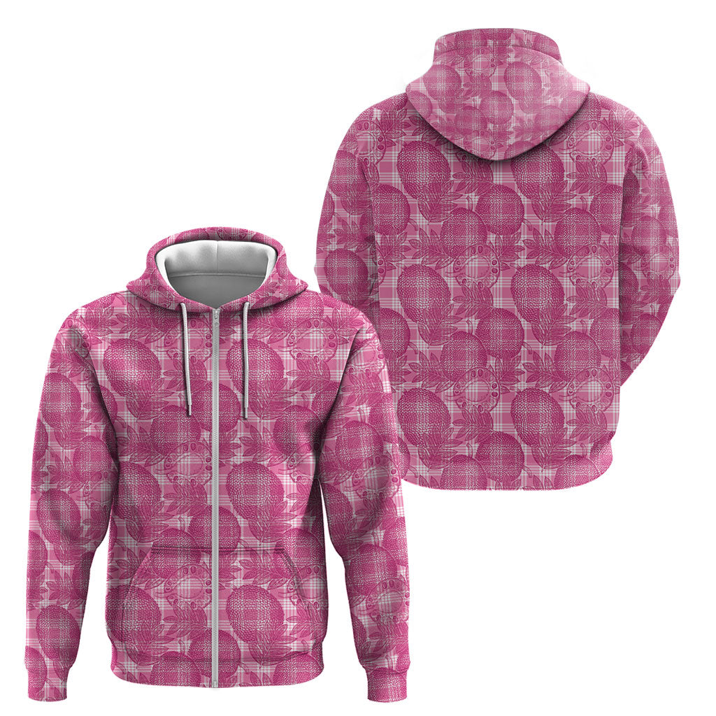 Alaka Hawaii Breadfruit Palaka Motifs Zip Hoodie LT14 - Polynesian Pride