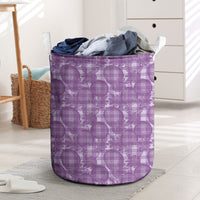 Poni Hawaii Breadfruit Palaka Motifs Laundry Basket LT14 Purple - Polynesian Pride