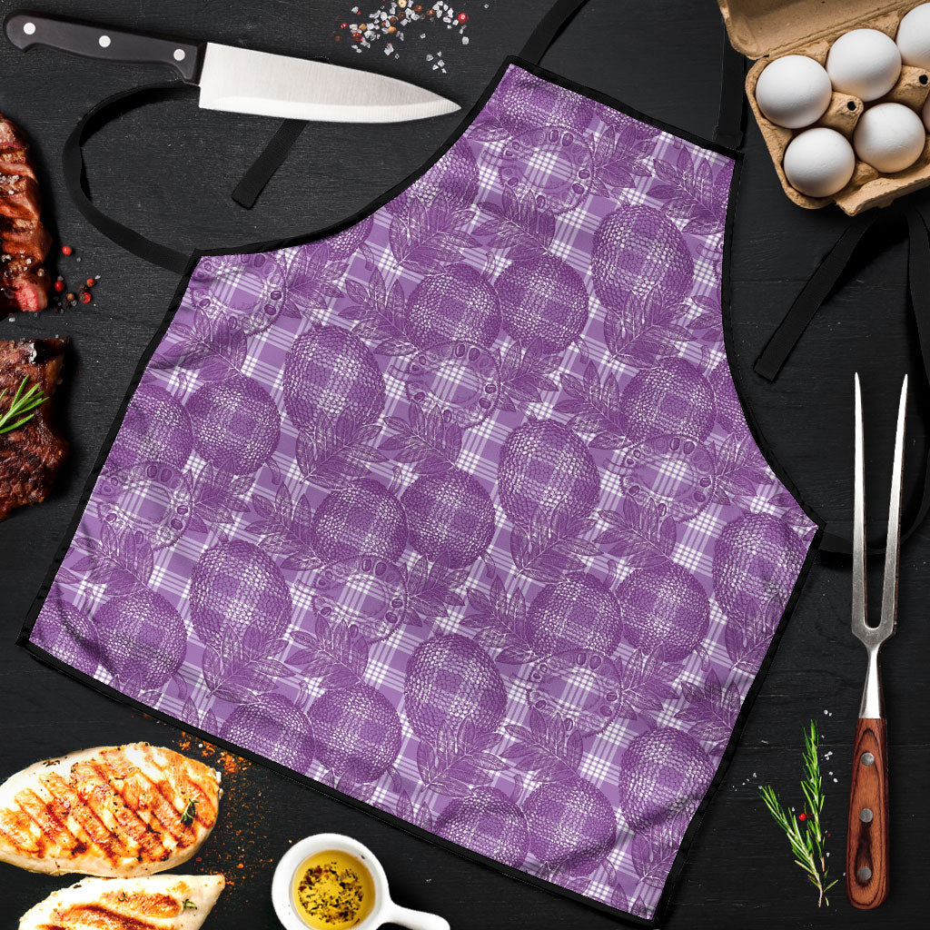 Poni Hawaii Breadfruit Palaka Motifs Apron LT14 Purple - Polynesian Pride