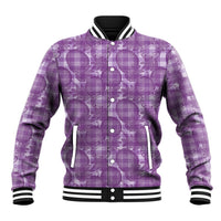 Poni Hawaii Breadfruit Palaka Motifs Baseball Jacket LT14 Unisex Purple - Polynesian Pride