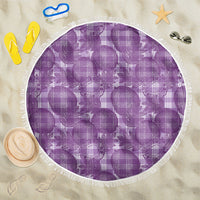 Poni Hawaii Breadfruit Palaka Motifs Beach Blanket LT14 One Size 150cm Purple - Polynesian Pride
