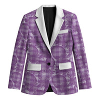 Poni Hawaii Breadfruit Palaka Motifs Blazer LT14 Unisex Purple - Polynesian Pride