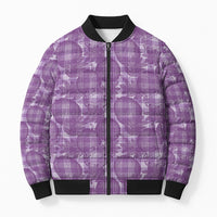 Poni Hawaii Breadfruit Palaka Motifs Bomber Puffer Jacket LT14 Unisex Purple - Polynesian Pride
