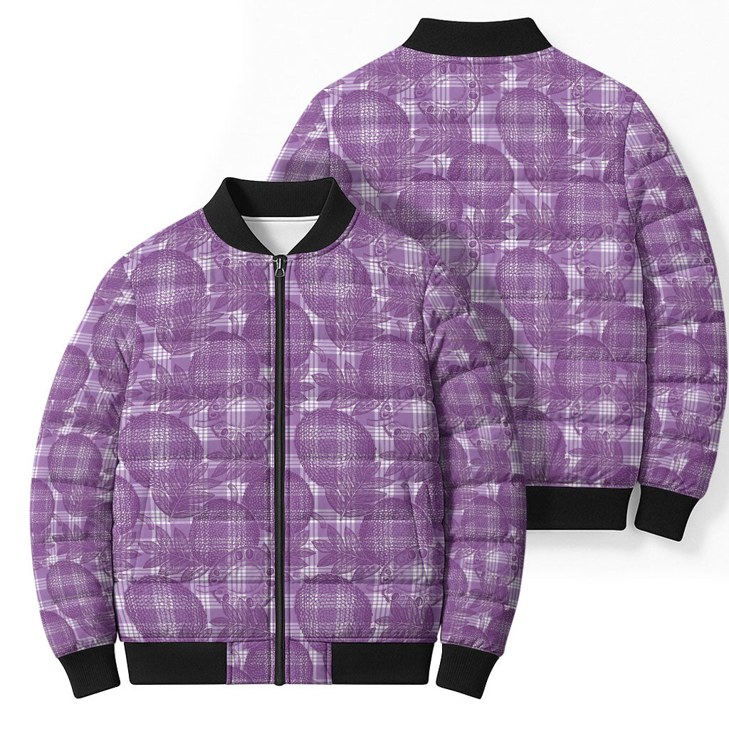 Poni Hawaii Breadfruit Palaka Motifs Bomber Puffer Jacket LT14 - Polynesian Pride