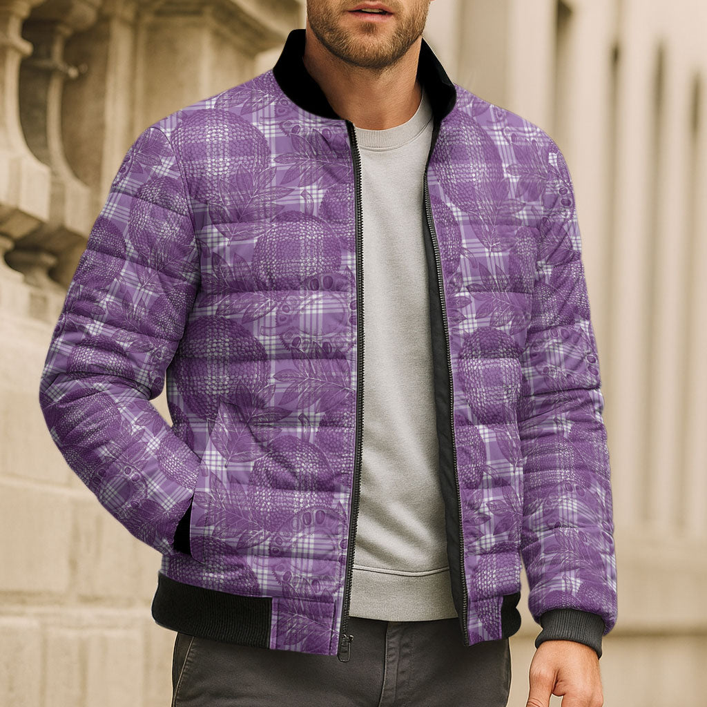 Poni Hawaii Breadfruit Palaka Motifs Bomber Puffer Jacket LT14 - Polynesian Pride