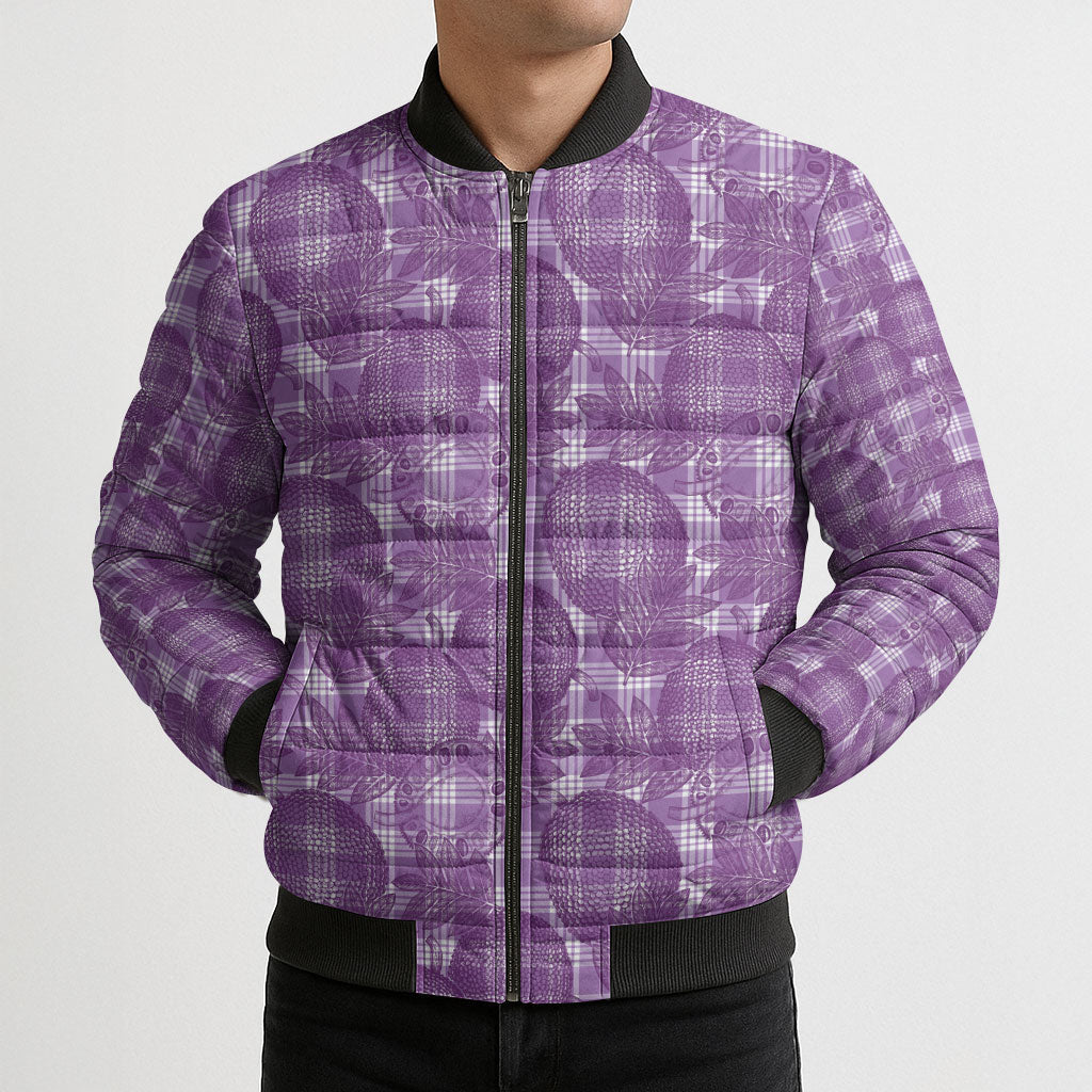 Poni Hawaii Breadfruit Palaka Motifs Bomber Puffer Jacket LT14 - Polynesian Pride