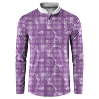 Poni Hawaii Breadfruit Palaka Motifs Button Sweatshirt LT14 Purple - Polynesian Pride