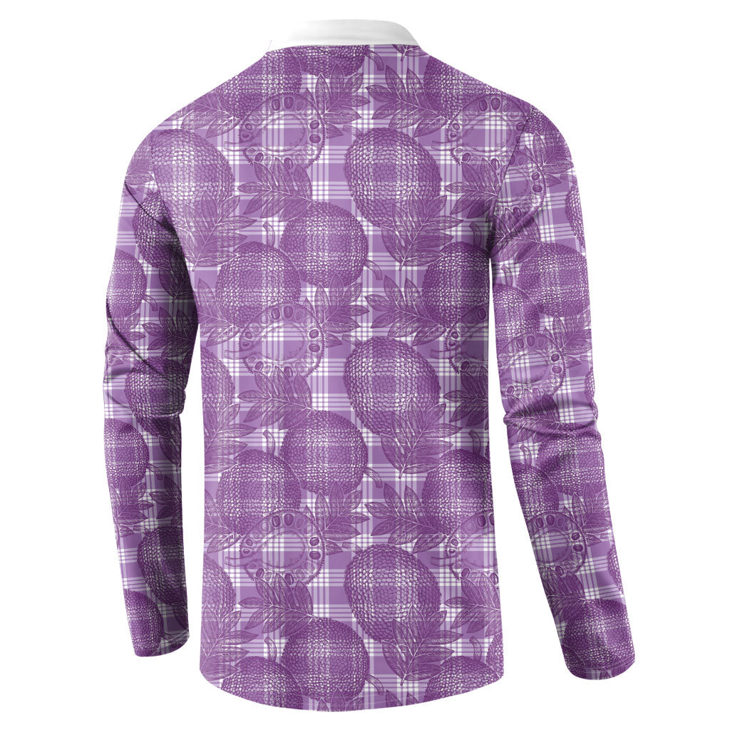 Poni Hawaii Breadfruit Palaka Motifs Button Sweatshirt LT14 - Polynesian Pride