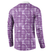 Poni Hawaii Breadfruit Palaka Motifs Button Sweatshirt LT14 - Polynesian Pride