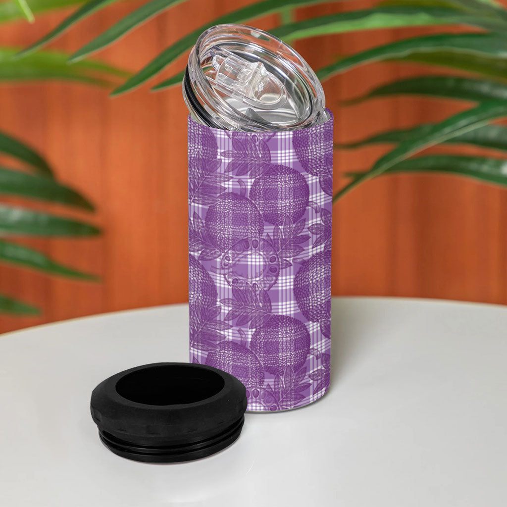 Poni Hawaii Breadfruit Palaka Motifs 4 in 1 Can Cooler Tumbler LT14 - Polynesian Pride
