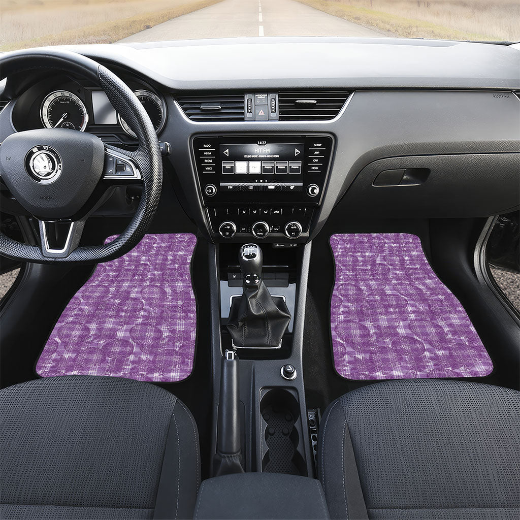 Poni Hawaii Breadfruit Palaka Motifs Car Mats LT14 Set 2pcs - Front Purple - Polynesian Pride
