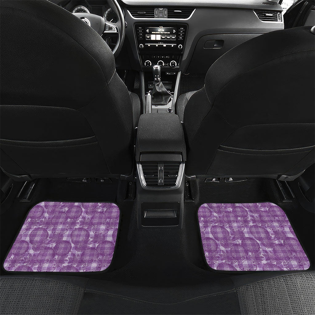 Poni Hawaii Breadfruit Palaka Motifs Car Mats LT14 Set 2pcs - Back Purple - Polynesian Pride