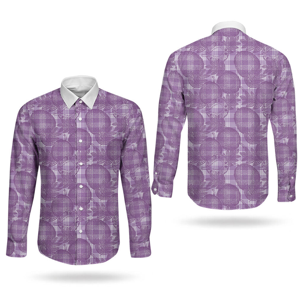 Poni Hawaii Breadfruit Palaka Motifs Couples Matching Short Sleeve Bodycon Dress and Long Sleeve Button Shirt LT14 - Polynesian Pride