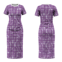 Poni Hawaii Breadfruit Palaka Motifs Couples Matching Short Sleeve Bodycon Dress and Long Sleeve Button Shirt LT14 - Polynesian Pride