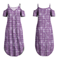 Poni Hawaii Breadfruit Palaka Motifs Family Matching Summer Maxi Dress and Hawaiian Shirt LT14 Mom's Dress Purple - Polynesian Pride