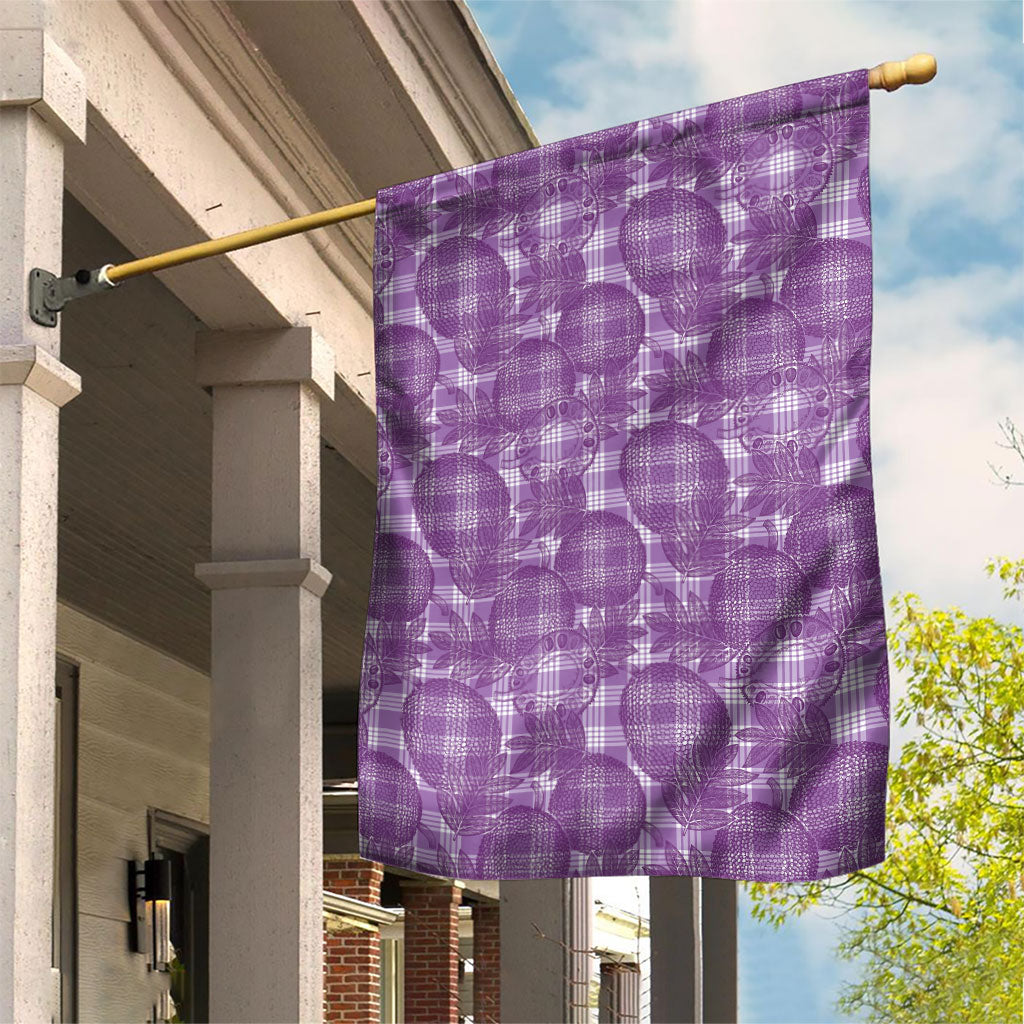 Poni Hawaii Breadfruit Palaka Motifs Garden Flag LT14 House Flag Purple - Polynesian Pride