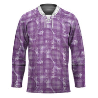 Poni Hawaii Breadfruit Palaka Motifs Hockey Jersey LT14 Unisex Purple - Polynesian Pride