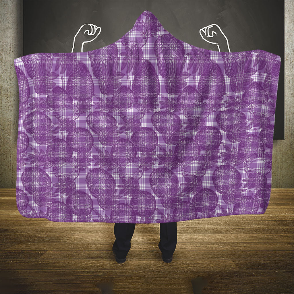 Poni Hawaii Breadfruit Palaka Motifs Hooded Blanket LT14 - Polynesian Pride