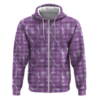 Poni Hawaii Breadfruit Palaka Motifs Hoodie LT14 Zip Hoodie Purple - Polynesian Pride