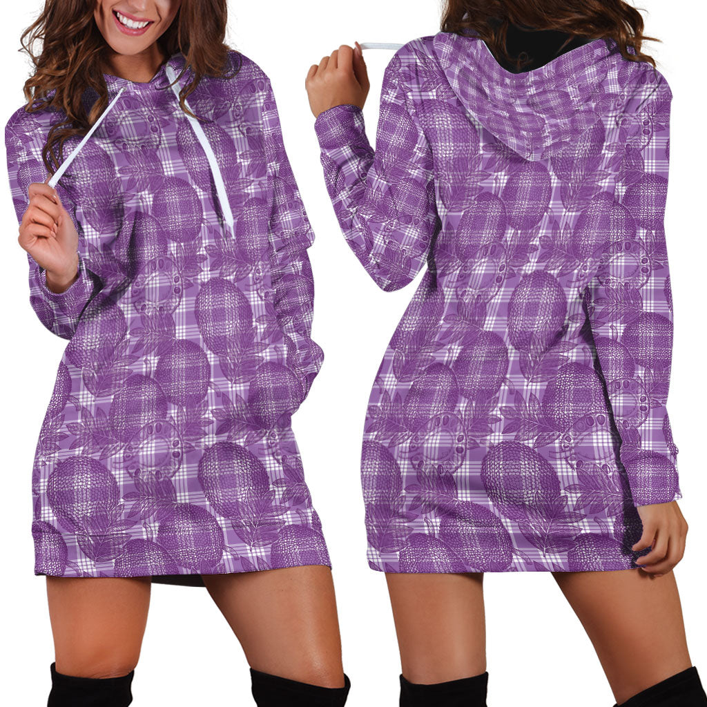 Poni Hawaii Breadfruit Palaka Motifs Hoodie Dress LT14 - Polynesian Pride