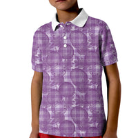 Poni Hawaii Breadfruit Palaka Motifs Kid Polo Shirt LT14 Kid Purple - Polynesian Pride