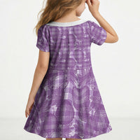 Poni Hawaii Breadfruit Palaka Motifs Kid Short Sleeve Dress LT14 - Polynesian Pride