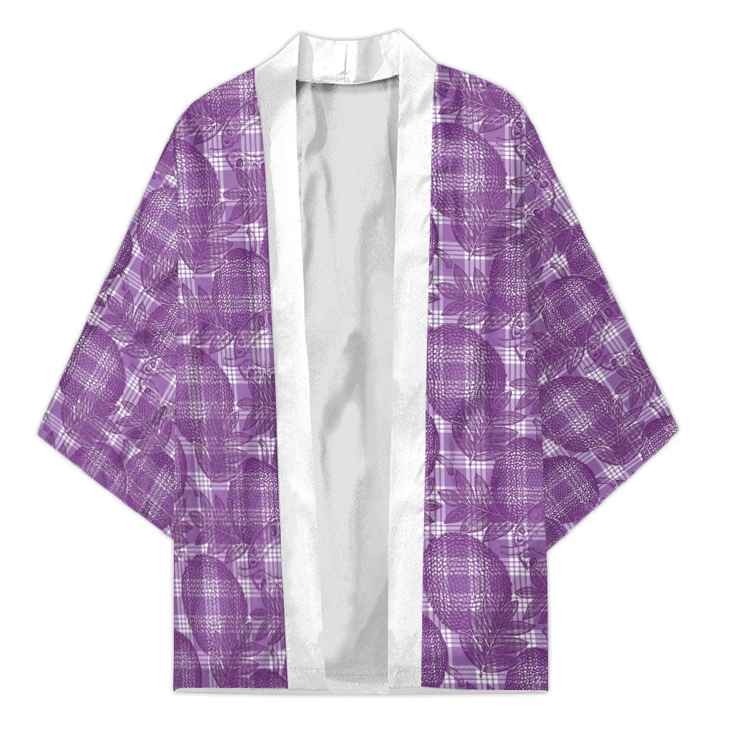 Poni Hawaii Breadfruit Palaka Motifs Kimono
