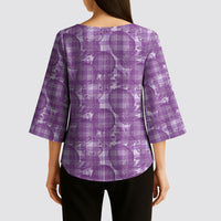 Poni Hawaii Breadfruit Palaka Motifs Kimono Sleeve Blouse LT14 - Polynesian Pride