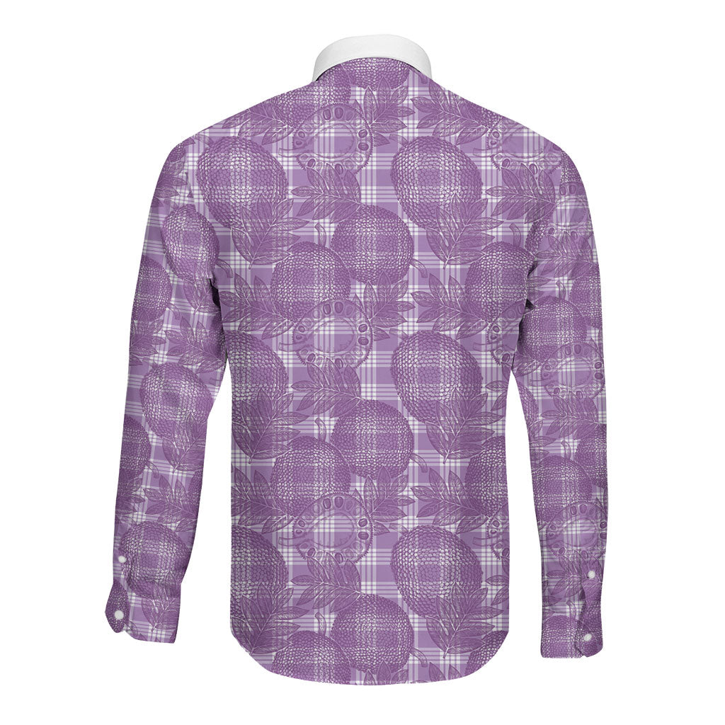 Poni Hawaii Breadfruit Palaka Motifs Long Sleeve Button Shirt LT14 - Polynesian Pride