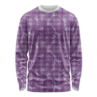 Poni Hawaii Breadfruit Palaka Motifs Long Sleeve Shirt LT14 Unisex Purple - Polynesian Pride