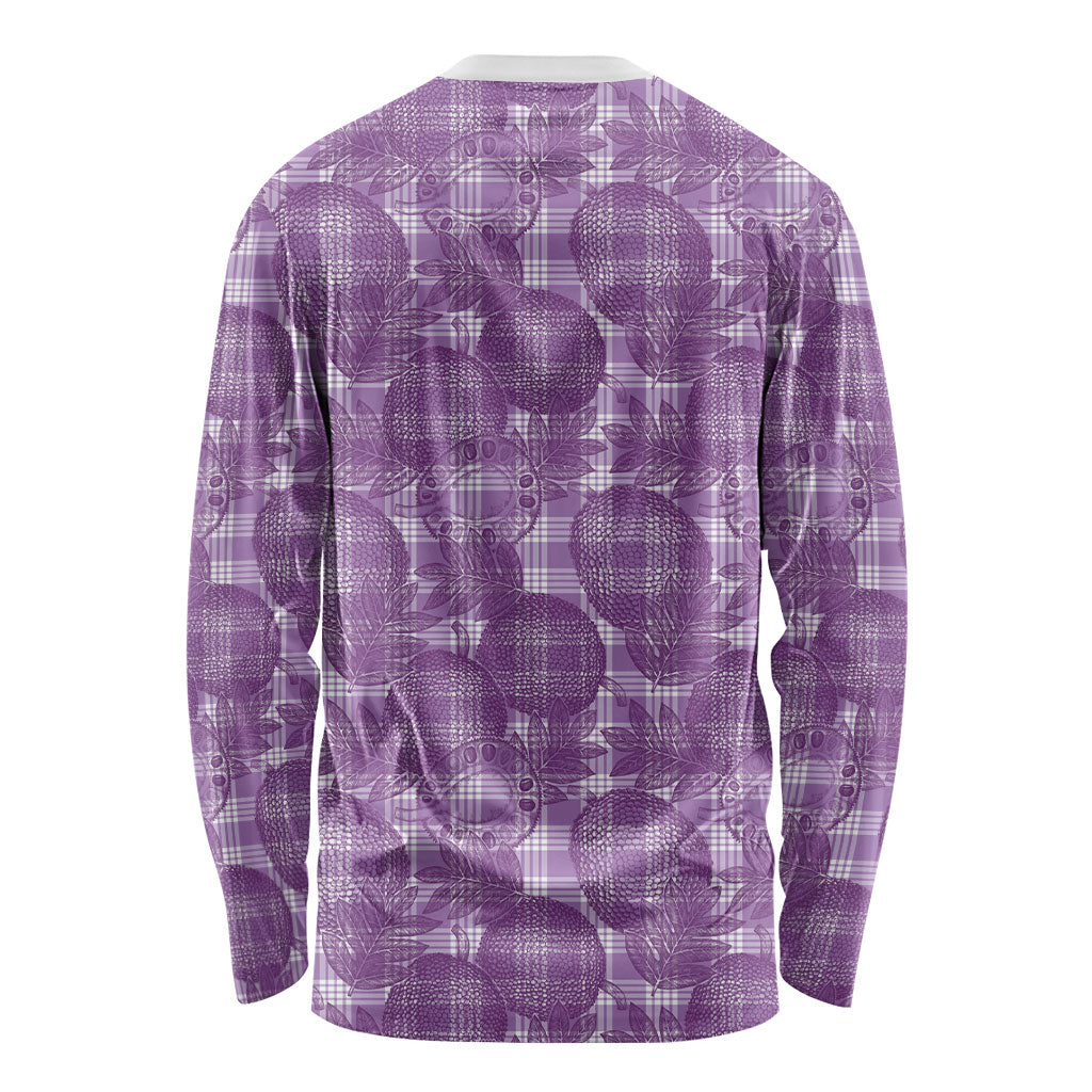 Poni Hawaii Breadfruit Palaka Motifs Long Sleeve Shirt LT14 - Polynesian Pride