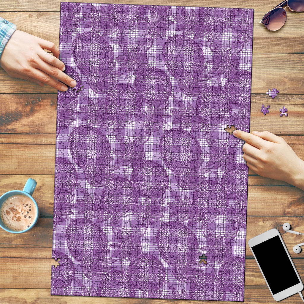 Poni Hawaii Breadfruit Palaka Motifs Puzzle LT14 Purple - Polynesian Pride