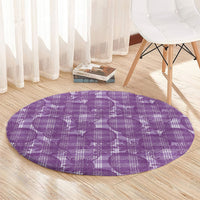 Poni Hawaii Breadfruit Palaka Motifs Round Carpet LT14 - Polynesian Pride