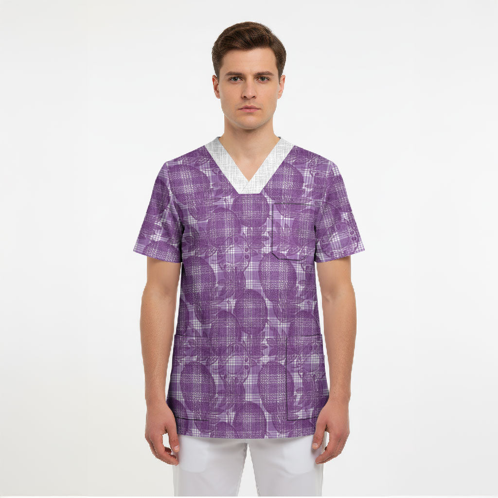 Poni Hawaii Breadfruit Palaka Motifs Scrub Top LT14 - Polynesian Pride