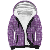Poni Hawaii Breadfruit Palaka Motifs Sherpa Hoodie LT14 Unisex Purple - Polynesian Pride