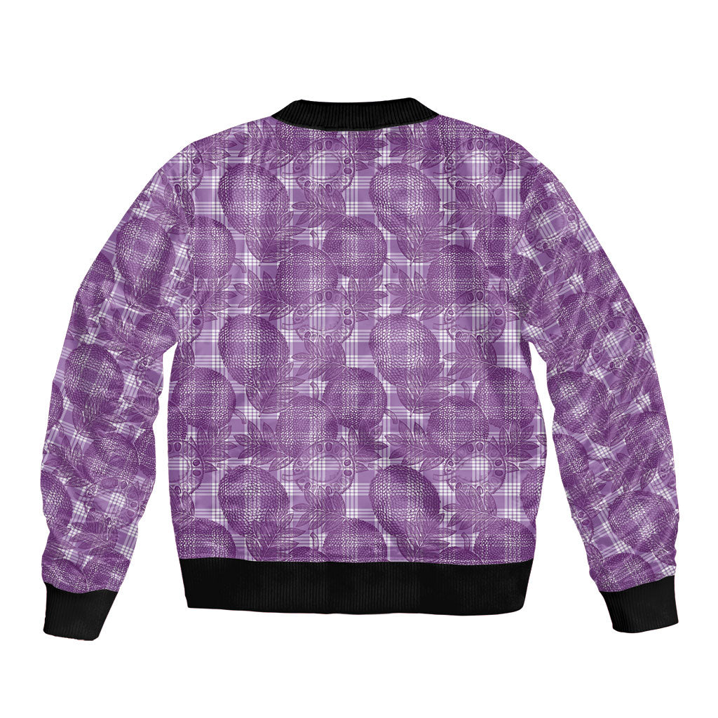 Poni Hawaii Breadfruit Palaka Motifs Sleeve Zip Bomber Jacket LT14 - Polynesian Pride
