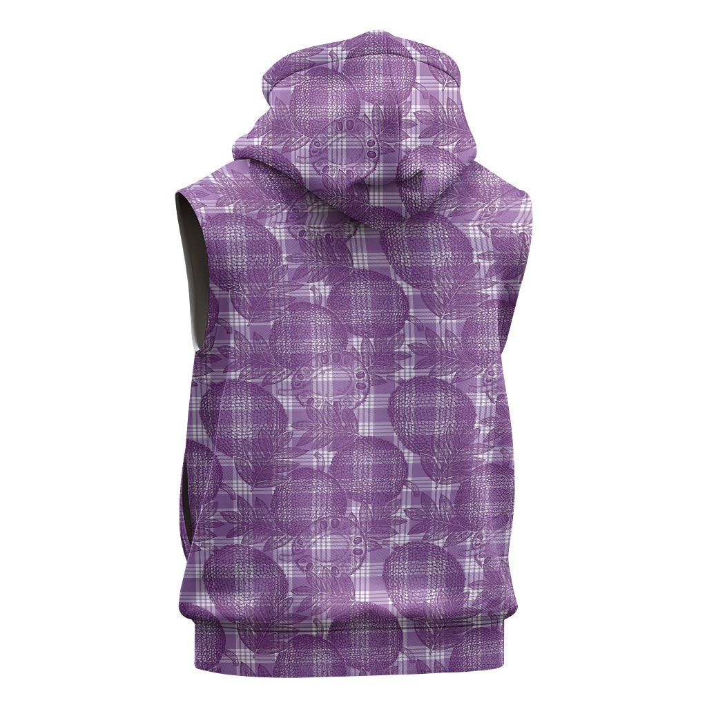 Poni Hawaii Breadfruit Palaka Motifs Sleeveless Zip Hoodie LT14 - Polynesian Pride