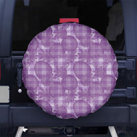 Poni Hawaii Breadfruit Palaka Motifs Spare Tire Cover LT14 No hole Purple - Polynesian Pride