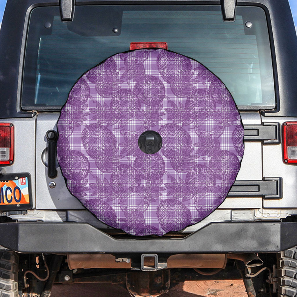Poni Hawaii Breadfruit Palaka Motifs Spare Tire Cover LT14 Purple - Polynesian Pride