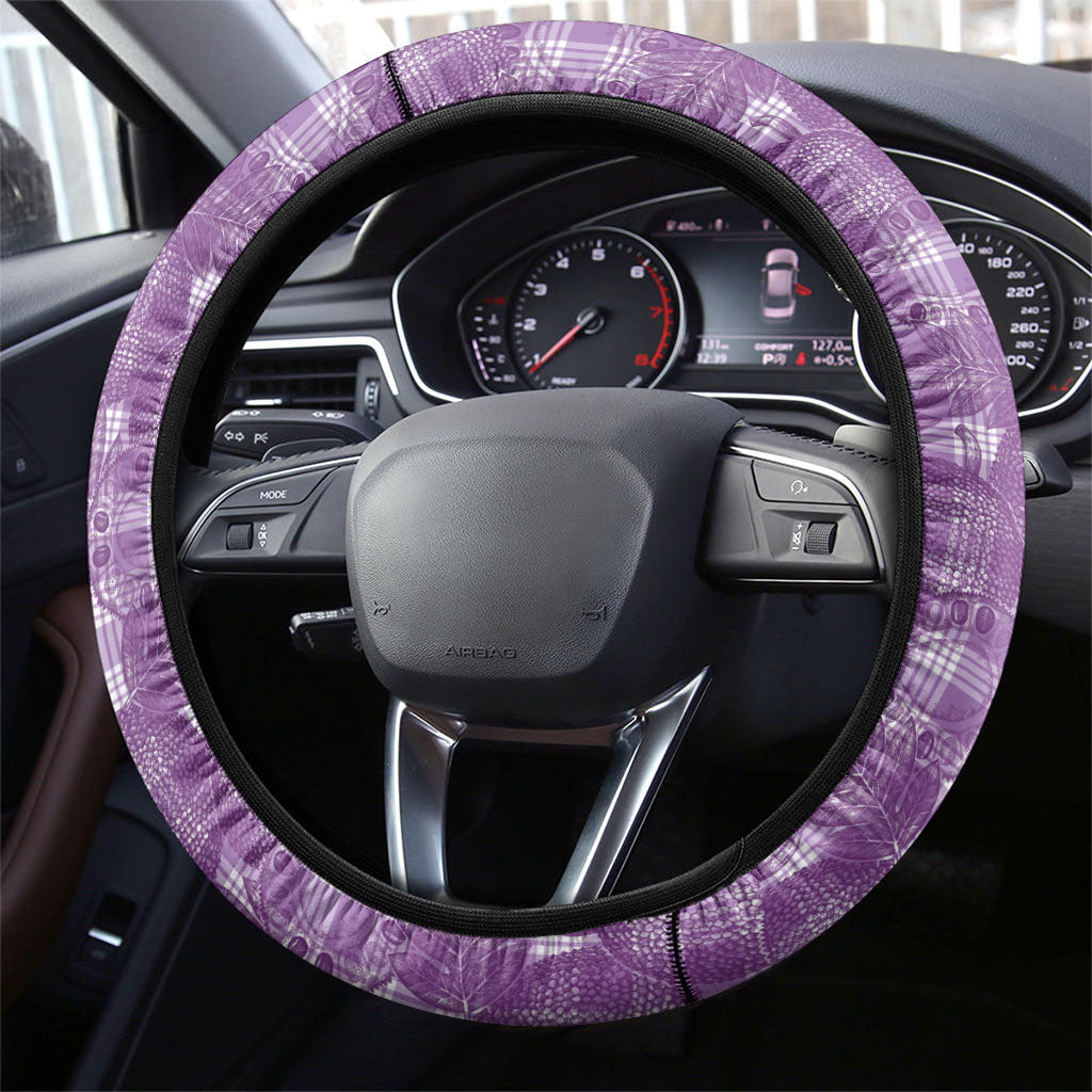 Poni Hawaii Breadfruit Palaka Motifs Steering Wheel Cover LT14 - Polynesian Pride