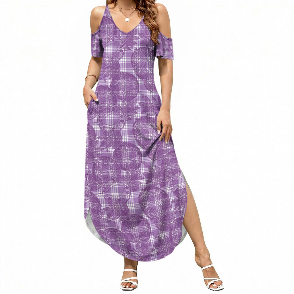 Poni Hawaii Breadfruit Palaka Motifs Summer Maxi Dress