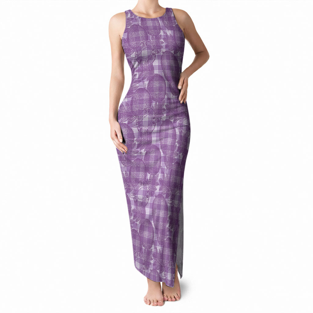 Poni Hawaii Breadfruit Palaka Motifs Tank Maxi Dress